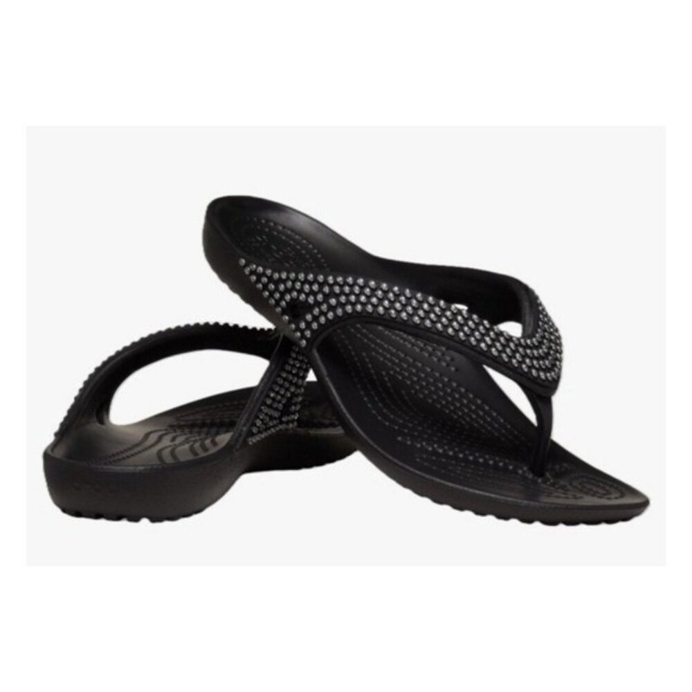 Crocs Kadee II Jewels Black Flip Flop Women's Size 6